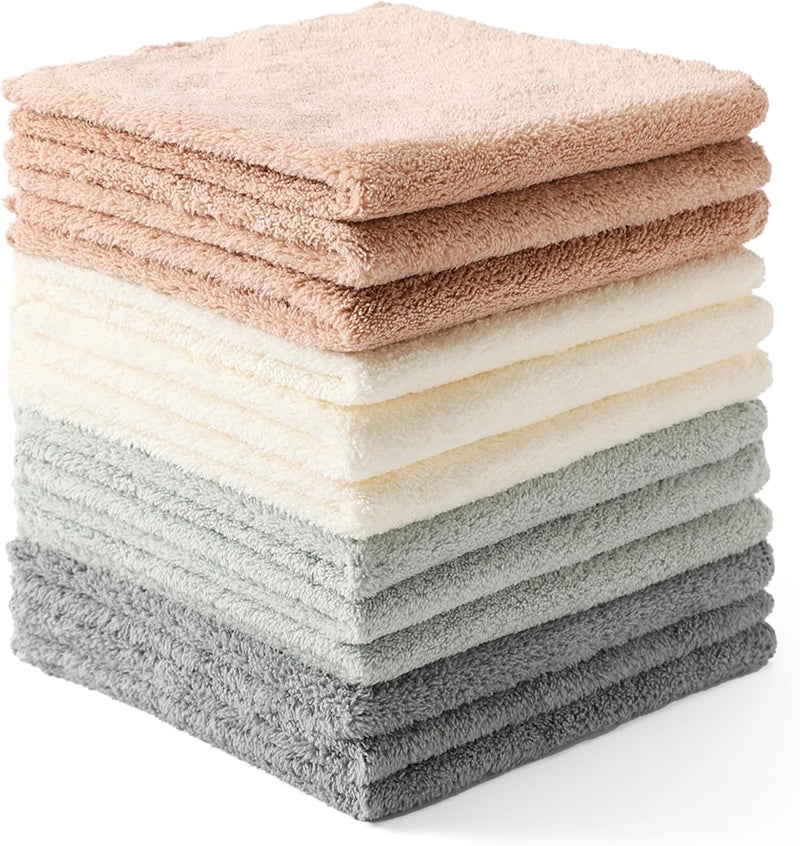 Neessno 12 Pack Cleaning Cloth,Ultra Soft Absorbent Quick Drying Microfiber Cleaning rags,No scratches,Reusable,Washable,Lint Free Cleaning Towels for Kitchen,Window,Glass,car,11.8"×11.8",(Multicolor) - Image 1